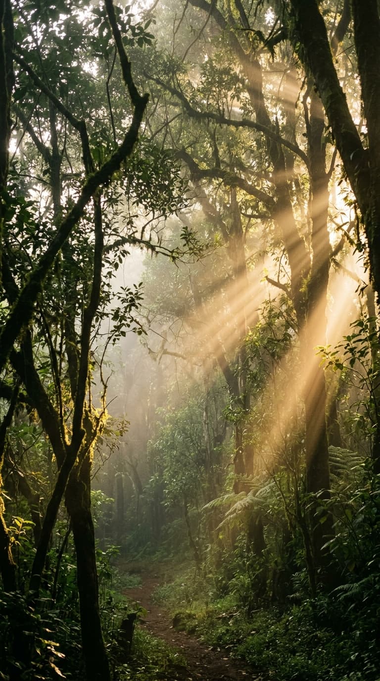 Cinematic Kenyan indigenous forest